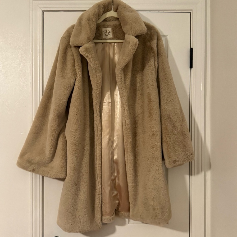 Chaser Brand Tan Faux Fur Coat